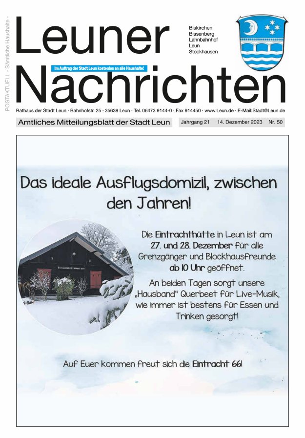 Leuner Nachrichten Titelblatt 50/2023