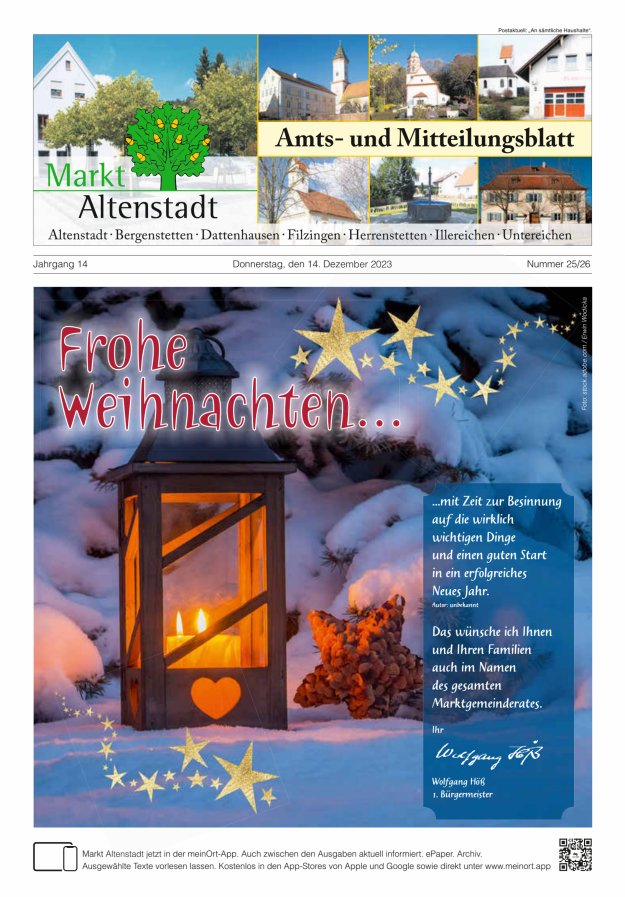 Amts- und Mitteilungsblatt des Marktes Altenstadt Titelblatt 25/2023