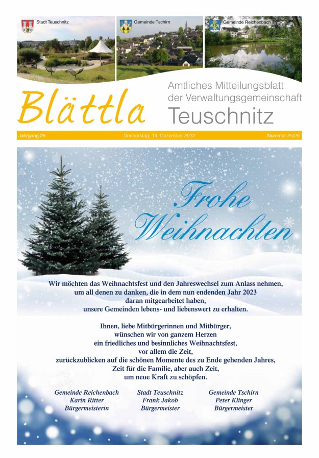 VG-Nachrichten Teuschnitz Titelblatt 25/2023