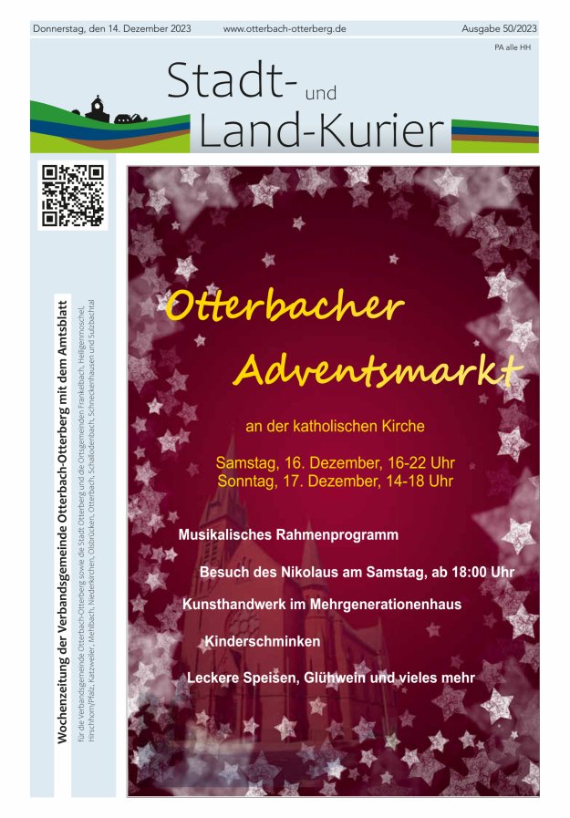 Stadt- und Land-Kurier Otterbach-Otterberg Titelblatt 50/2023