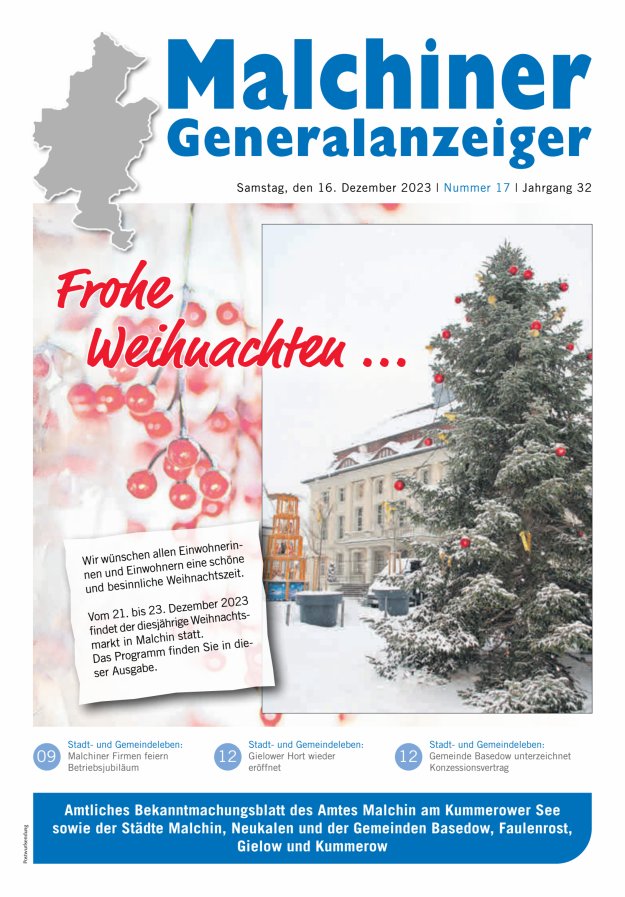 Malchiner Generalanzeiger Titelblatt 17/2023