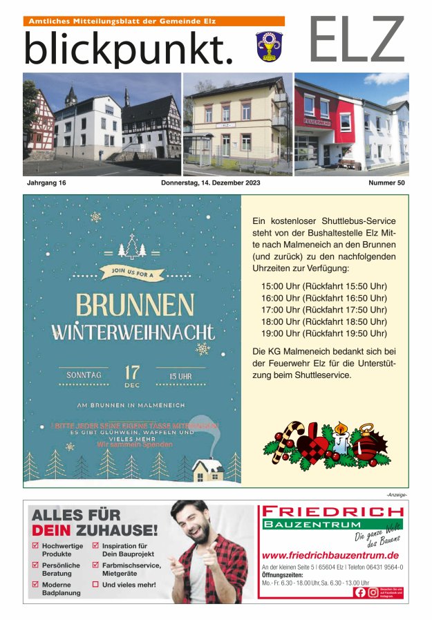 Blickpunkt Elz Titelblatt 50/2023