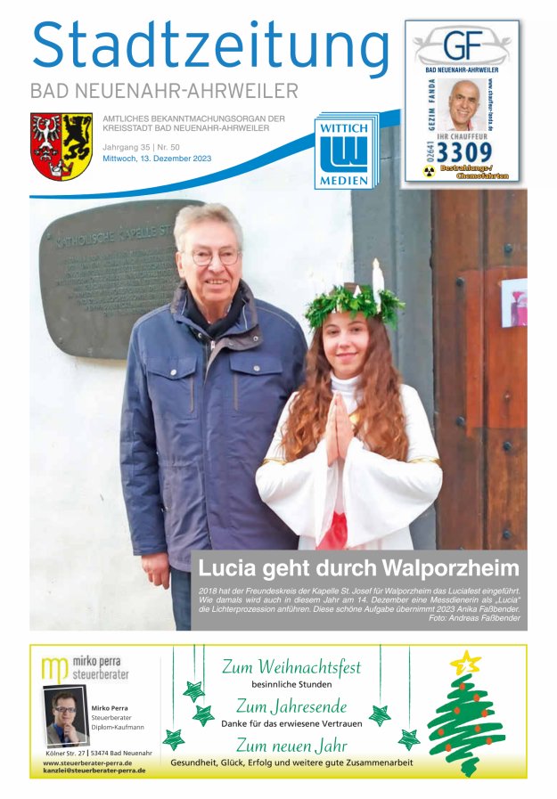 Stadtzeitung Bad Neuenahr-Ahrweiler Titelblatt 50/2023