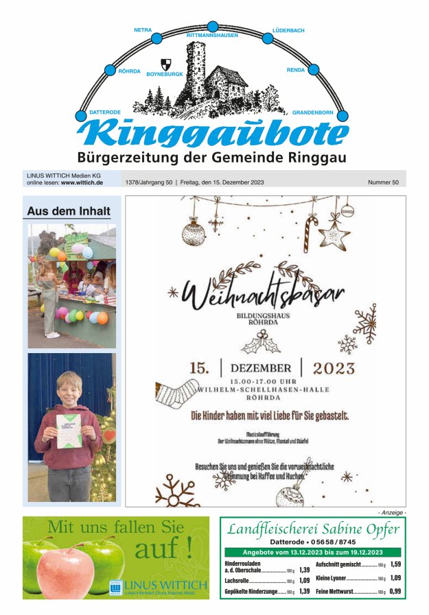 Ringgaubote Titelblatt 50/2023