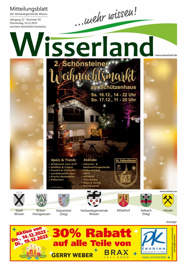 Mitteilungsblatt Wissen - Wisserland...mehr wissen! Titelblatt 50/2023