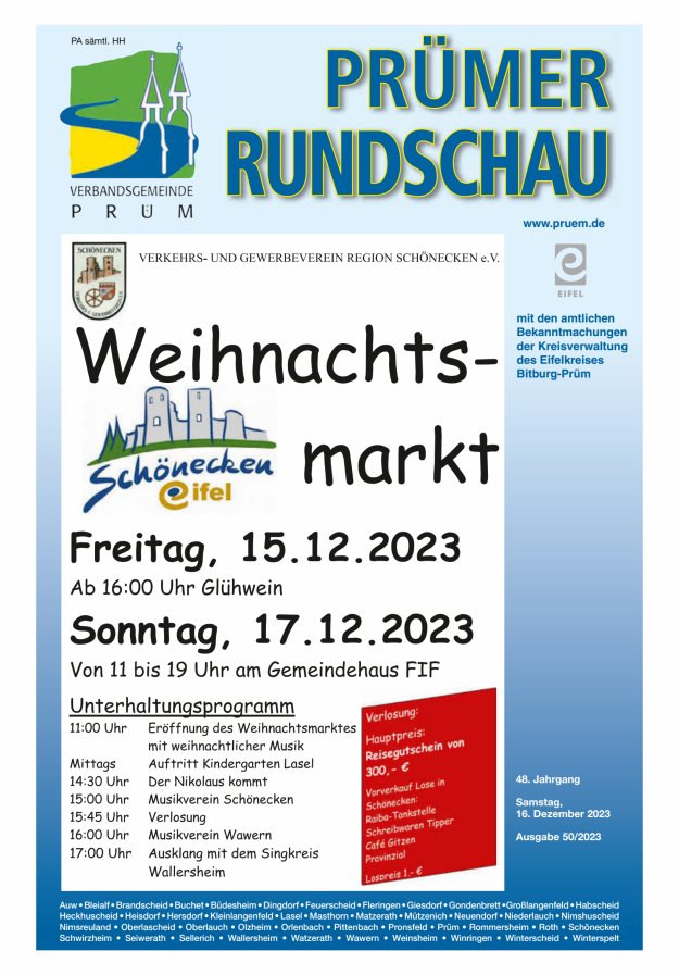 Prümer Rundschau Titelblatt 50/2023