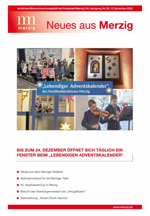 Neues aus Merzig Titelblatt 50/2023