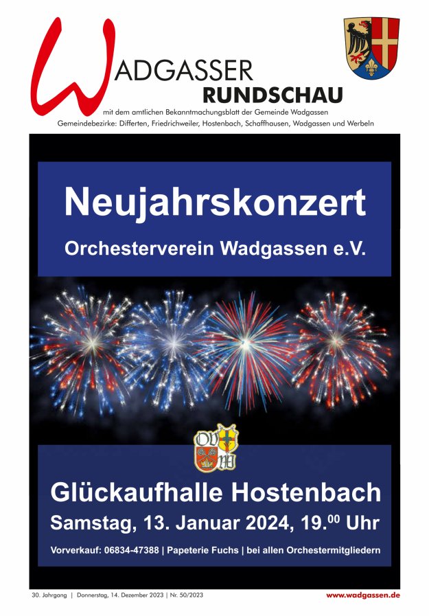 Wadgasser Rundschau Titelblatt 50/2023
