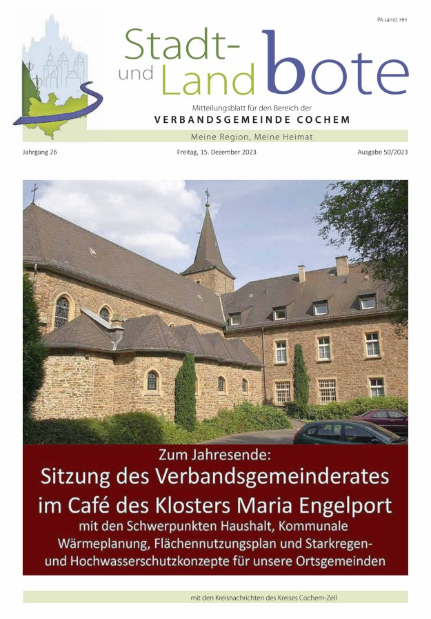 Stadt- und Landbote VG Cochem Titelblatt 50/2023