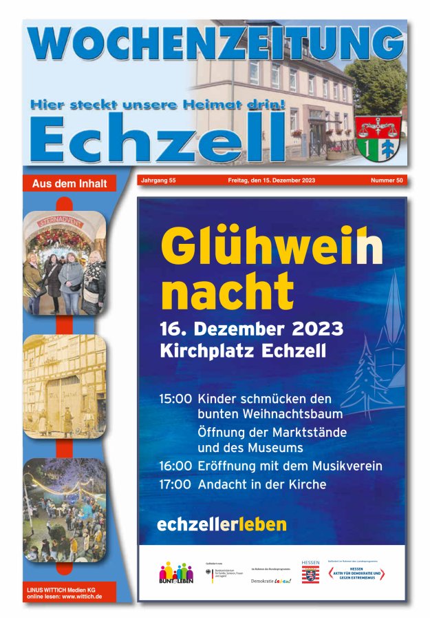 Wochenzeitung für die Gemeinde Echzell Titelblatt 50/2023