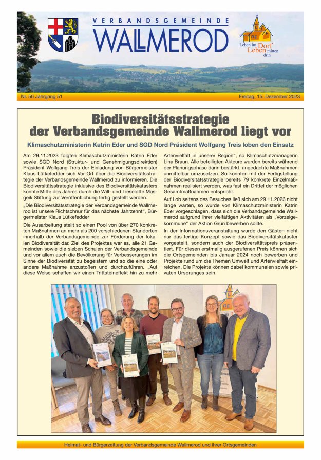 Wir über uns - Verbandsgemeinde Wallmerod Titelblatt 50/2023