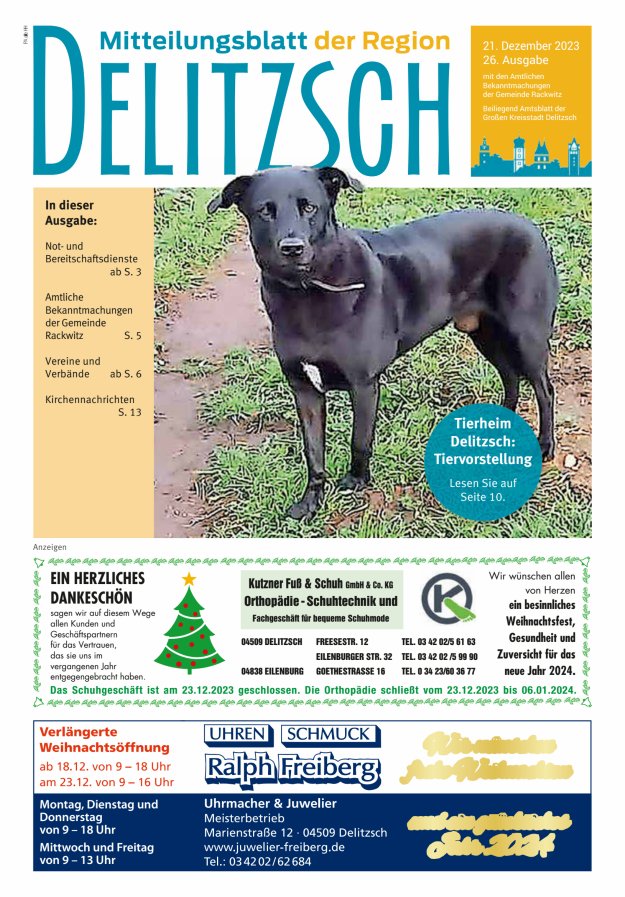 Mitteilungsblatt der Region Delitzsch Titelblatt 26/2023