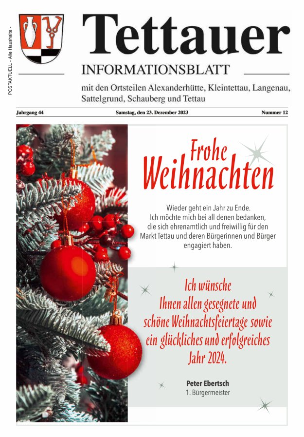 Tettauer Informationsblatt Titelblatt 12/2023