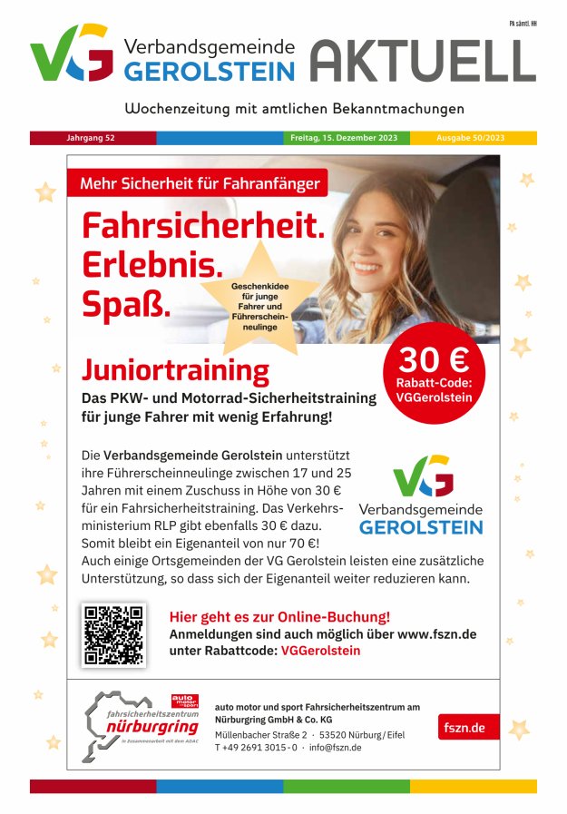 Verbandsgemeinde Gerolstein aktuell Titelblatt 50/2023