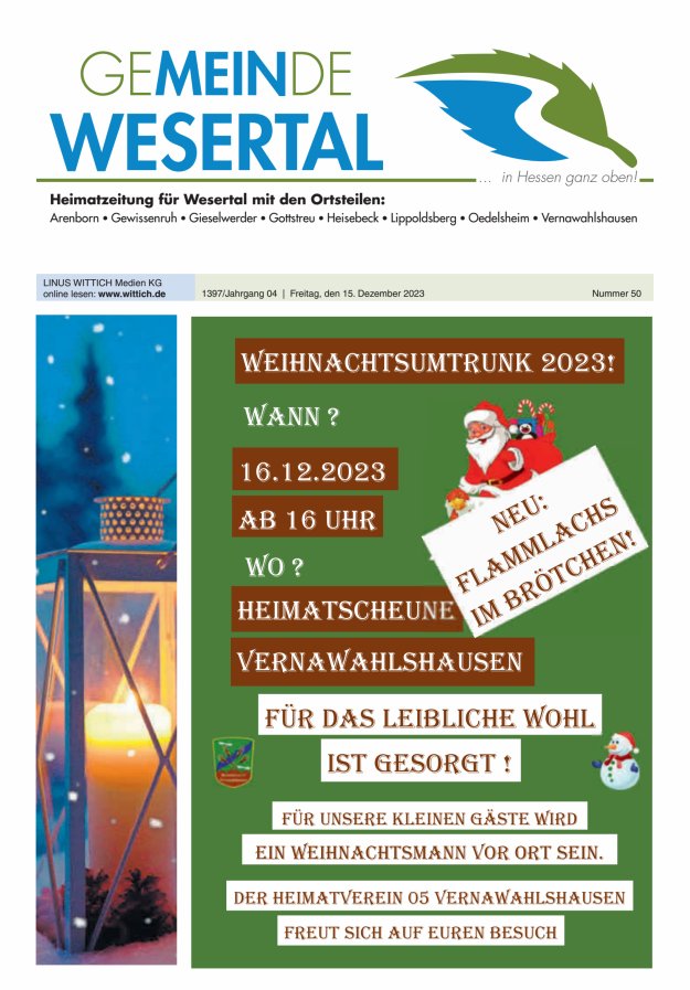 Wesertal Titelblatt 50/2023