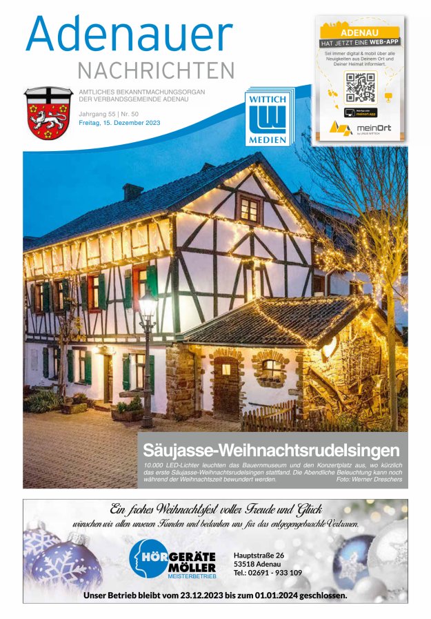 Adenauer Nachrichten Titelblatt 50/2023