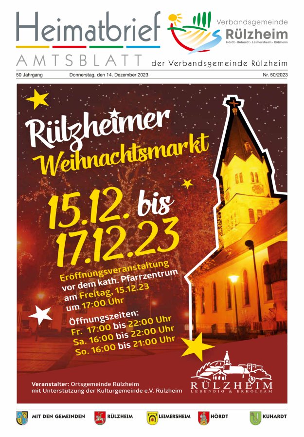 Heimatbrief VG Rülzheim Titelblatt 50/2023