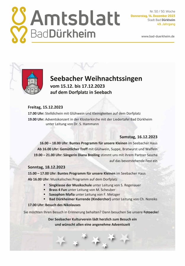 Bad Dürkheimer Woche Titelblatt 50/2023