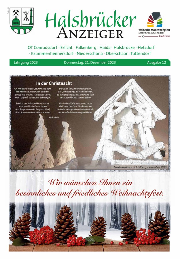 Halsbrücker Anzeiger Titelblatt 12/2023