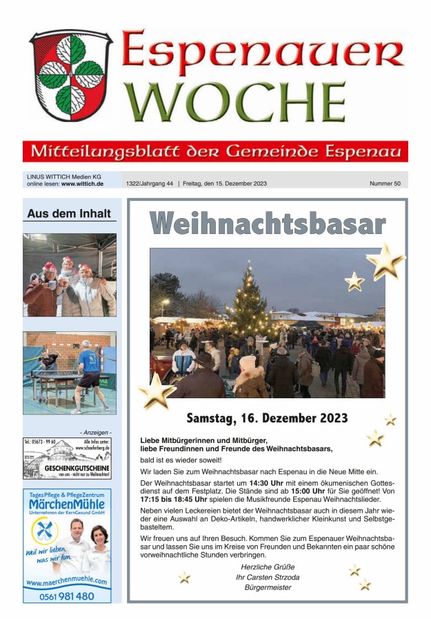 Espenauer Woche Titelblatt 50/2023