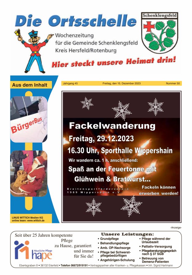 Die Ortsschelle Titelblatt 50/2023