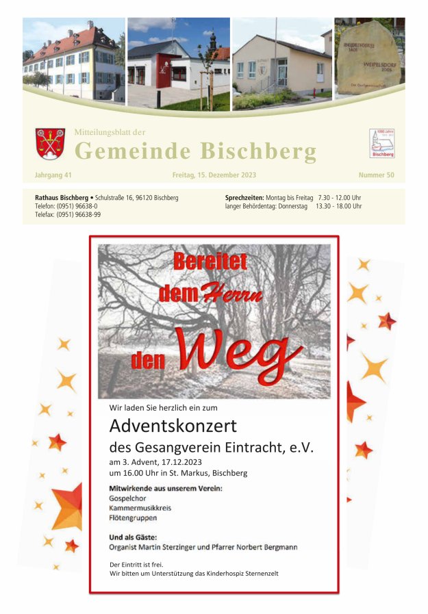 Mitteilungsblatt der Gemeinde Bischberg Titelblatt 50/2023