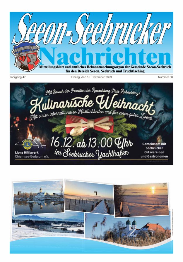 Seeon-Seebrucker Nachrichten Titelblatt 50/2023