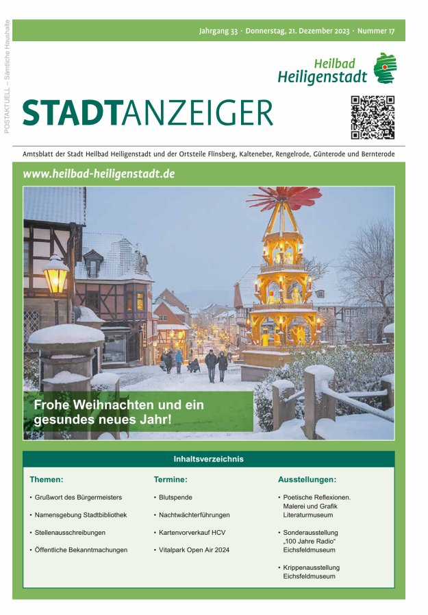 Heiligenstadt Anzeiger Titelblatt 17/2023