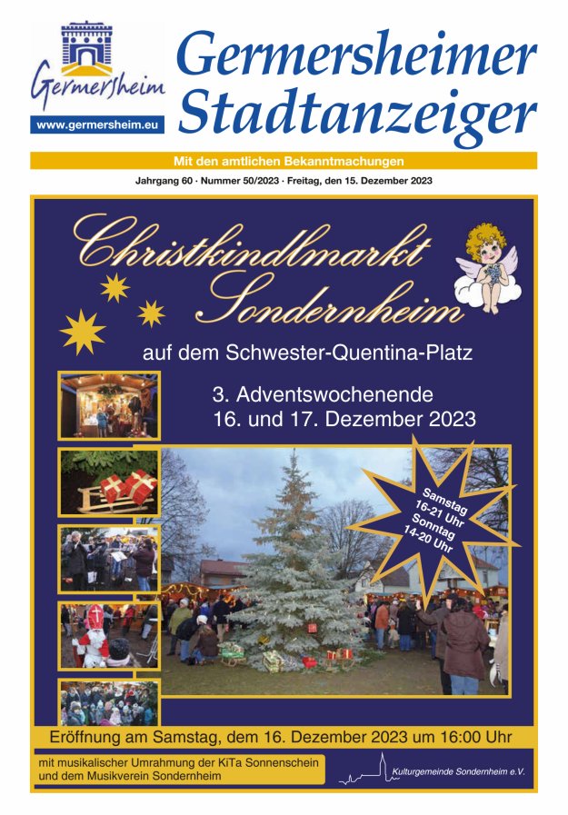 Germersheimer Stadtanzeiger Titelblatt 50/2023