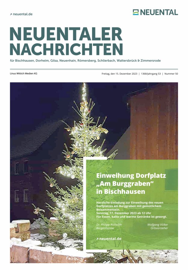 Neuentaler Nachrichten Titelblatt 50/2023