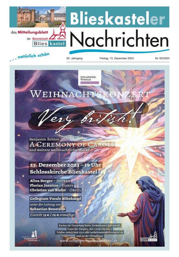 Blieskasteler Nachrichten  Titelblatt 50/2023