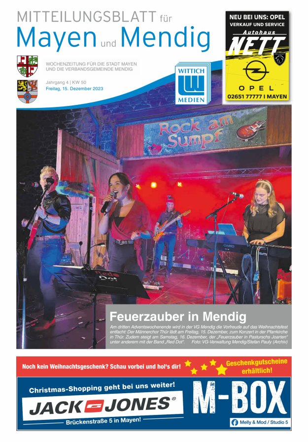Mitteilungsblatt für Mayen und Mendig Titelblatt 50/2023