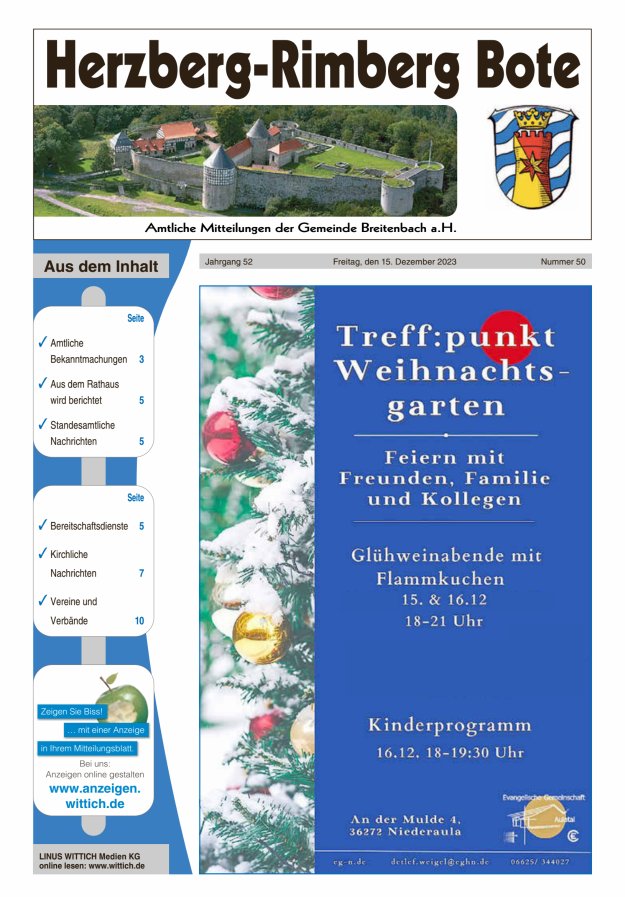 Herzberg-Rimberg Bote Titelblatt 50/2023