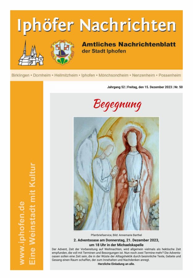 Iphöfer Nachrichten Titelblatt 50/2023