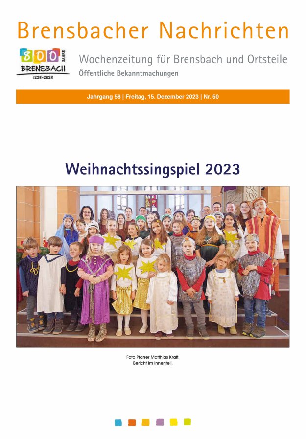 Brensbacher Nachrichten Titelblatt 50/2023