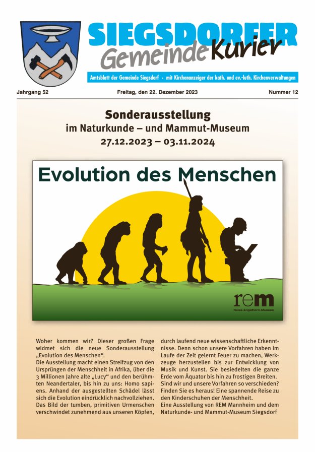 Siegsdorfer Gemeindekurier Titelblatt 12/2023