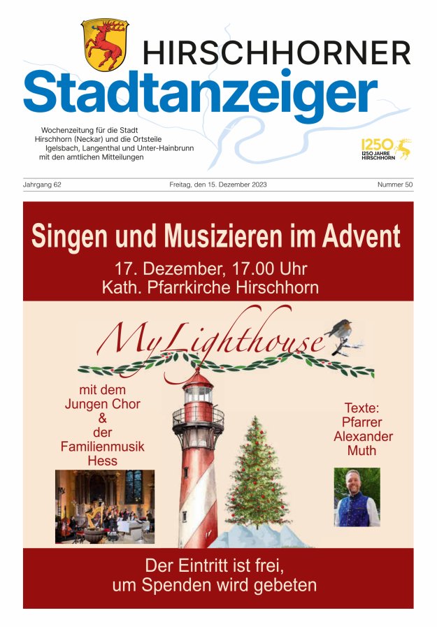 Hirschhorner Stadtanzeiger Titelblatt 50/2023