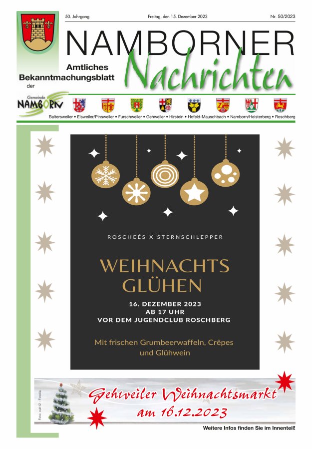 Namborner Nachrichten Titelblatt 50/2023