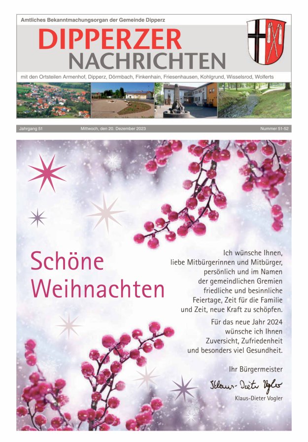 Dipperzer Nachrichten Titelblatt 51/2023