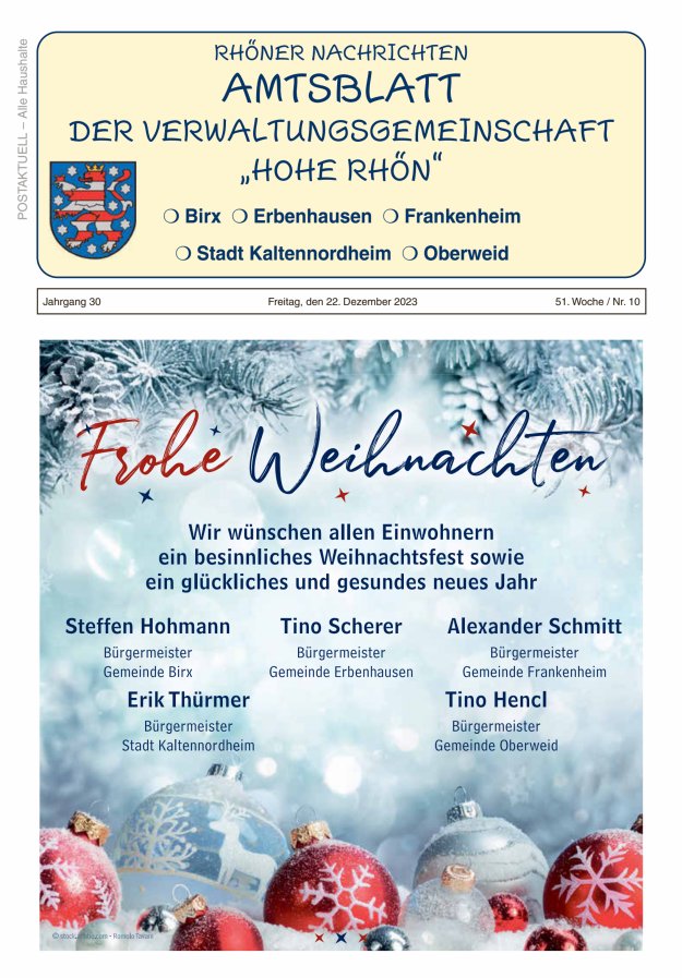 Rhöner Nachrichten Titelblatt 10/2023