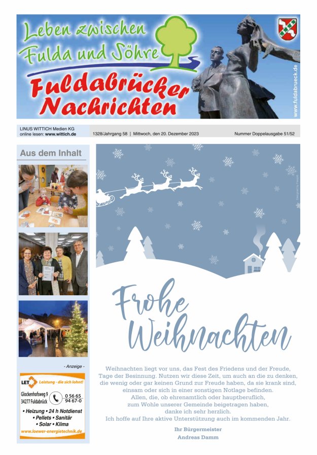 Fuldabrücker Nachrichten Titelblatt 51/2023