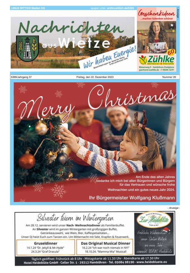Nachrichten aus Wietze Titelblatt 26/2023