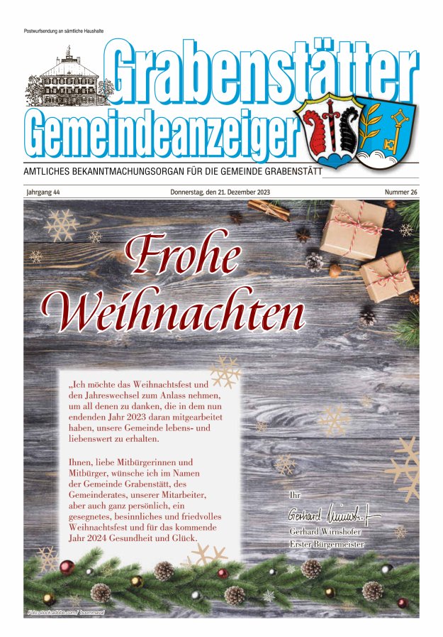Grabenstätter Gemeindeanzeiger Titelblatt 26/2023