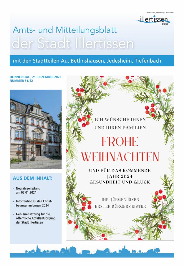 Amts- und Mitteilungsblatt Stadt Illertissen Titelblatt 51/2023