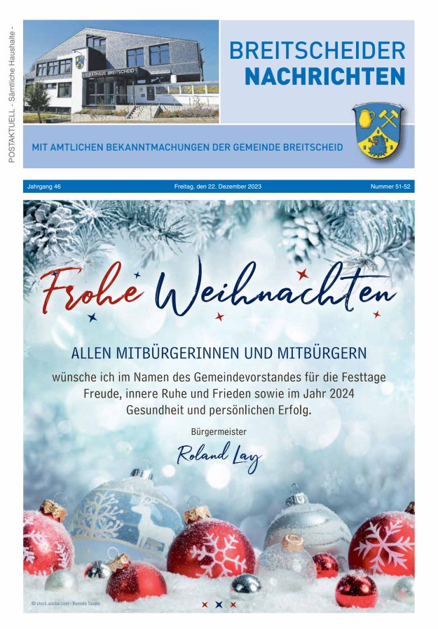 Breitscheider Nachrichten Titelblatt 51/2023