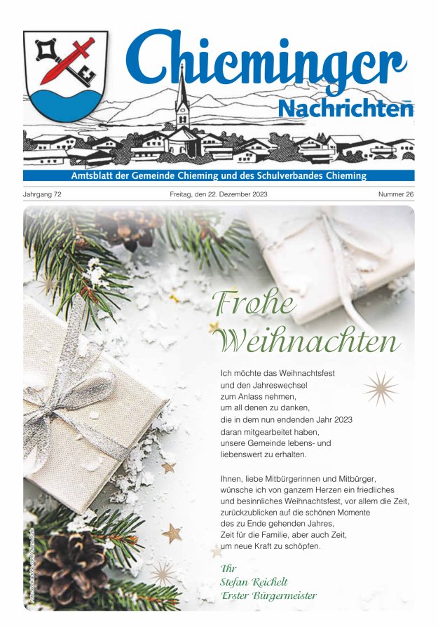 Chieminger Nachrichten Titelblatt 26/2023