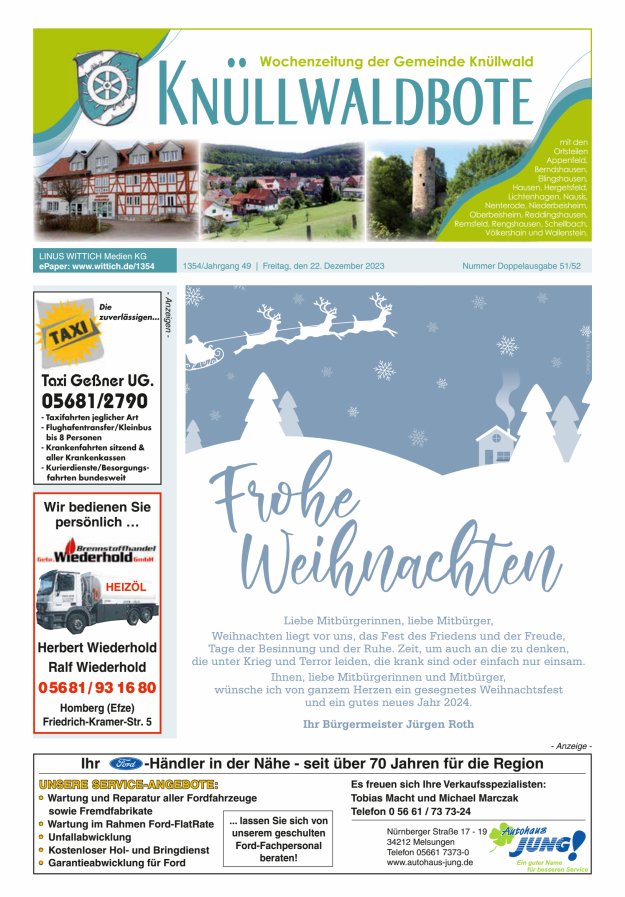 Knüllwaldbote Titelblatt 51/2023