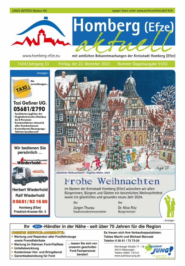 Homberg Efze aktuell Titelblatt 51/2023