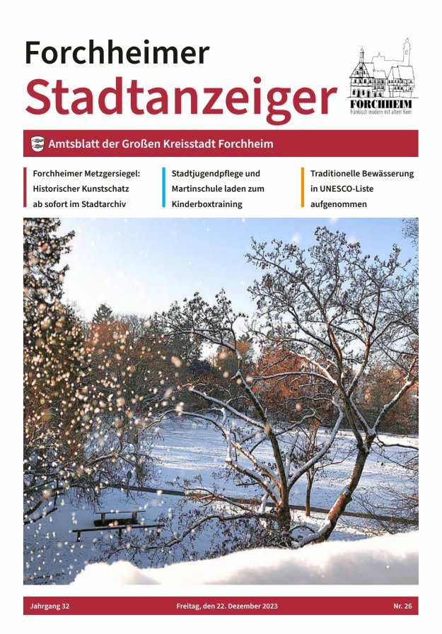 Forchheimer Stadtanzeiger Titelblatt 26/2023