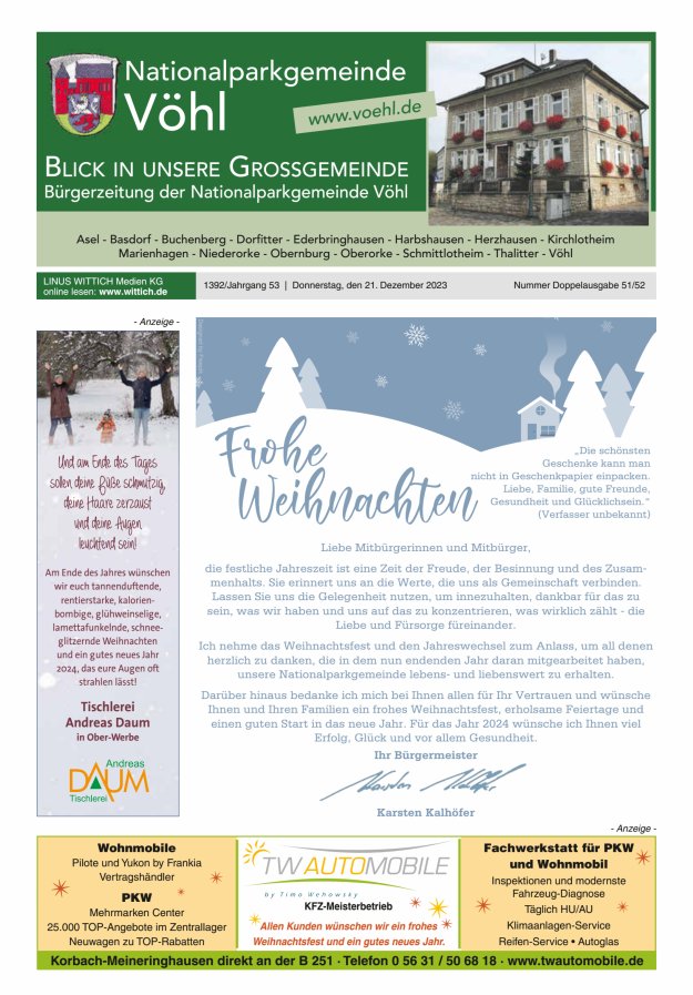 Blick in unsere Grossgemeinde Titelblatt 51/2023